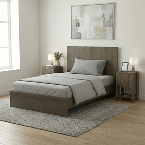 Κρεβάτι Troy Megapap χρώμα καρυδί 120x200εκ.