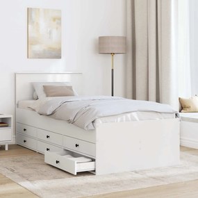 vidaXL Καναπές Κρεβάτι Λευκό και Μαύρο 75 x 190 cm Επεξεργασμένο Ξύλο