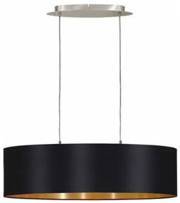 Eglo Maserlo Μοντέρνο Κρεμαστό Φωτιστικό Δίφωτο Ράγα με Ντουί E27 σε Μαύρο Χρώμα 31616