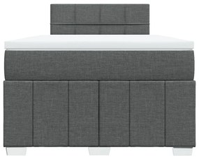 vidaXL Κρεβάτι Boxspring με Στρώμα Σκούρο Γκρι 120x190 εκ Υφασμάτινο