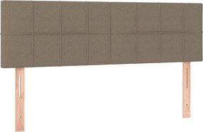 vidaXL Κρεβάτι Boxspring με Στρώμα Taupe 140x200 εκ. Υφασμάτινο