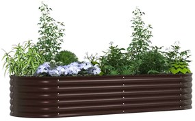 vidaXL Υπερυψωμένη Ζαρντινιέρα Καφέ 240 x 80 x 44 cm Ατσάλι