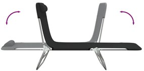 vidaXL Ξαπλώστρες Πτυσσόμενες 2 τεμ. Μαύρες από Textilene &amp; Ατσάλι