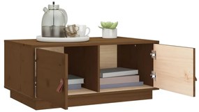 vidaXL Τραπεζάκι Σαλονιού Καφέ Μελί 80x50x35 εκ. Μασίφ Ξύλο Πεύκου