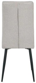 Καρέκλα Μεταλλική MINA Μαύρη/Ύφασμα Μπεζ 43x56x97cm (Σετ 6 ΤΕΜ)