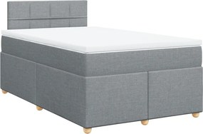 vidaXL Κρεβάτι Boxspring με Στρώμα Ανοιχτό Γκρι 120x200 εκ. Υφασμάτινο