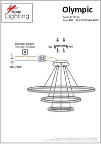 Γραμμικό Φωτιστικό SE LED 80-60-40 OLYMPIC PENDANT GOLD MAT Β5