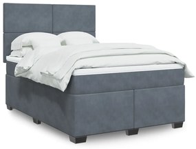 ΚΡΕΒΑΤΙ BOXSPRING ΜΕ ΣΤΡΩΜΑ ΣΚΟΥΡΟ ΓΚΡΙ 140X190 ΕΚ. ΒΕΛΟΥΔΙΝΟ 3290901