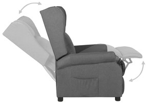 vidaXL Πολυθρόνα Ανακλινόμενη Ανοιχτό Γκρι Υφασμάτινη