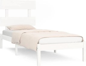vidaXL Πλαίσιο Κρεβατιού Λευκό 90 x 190 εκ. Μασίφ Ξύλο Single