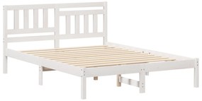 vidaXL Σκελετός Κρεβατιού Λευκό 140 x 190 cm Συμπαγές ξύλο πεύκου