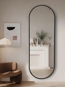 Stewehome Επιτοίχιος καθρέφτης από γυαλί σε ελλειπτικό σχήμα 180x60 cm