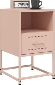 vidaXL Κομοδίνα 2 τεμ. Ροζ 36x39x60,5 εκ. από Χάλυβα