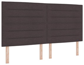 vidaXL Κρεβάτι Σκελετός Σκούρο Καφέ 180x200 εκ Υφάσματος