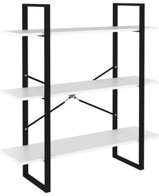 vidaXL Βιβλιοθήκη με 4 Ράφια Λευκή 100 x 30 x 105 εκ. από Επεξ. Ξύλο