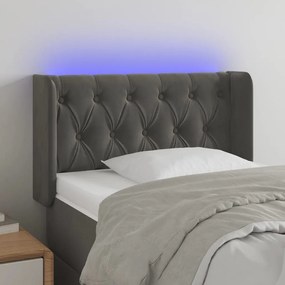 Κεφαλάρι Κρεβατιού LED Σκούρο Γκρι 83x16x78/88 εκ. Βελούδινο - Γκρι