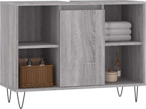 vidaXL Ντουλάπι Μπάνιου Γκρι Sonoma 80 x 33 x 60 εκ. από Επεξεργ. Ξύλο