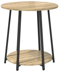 vidaXL Σετ βοηθητικά τραπεζάκια 2 pcs Βελανιδιά Σονομά και Μαύρο
