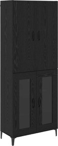 vidaXL Highboard Μαύρη Οξυά 69,5 x 34 x 180 εκ. Επεξεργασμένο ξύλο