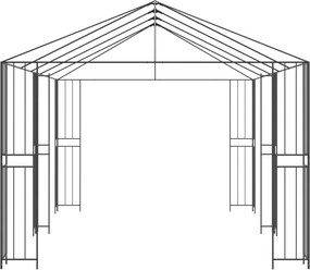 vidaXL Σκελετός Γκαζebo 6 x 3 m Μαύρο Ατσάλι