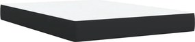 vidaXL Κρεβάτι Boxspring με Στρώμα Μαύρο 140x190εκ.από Συνθετικό Δέρμα