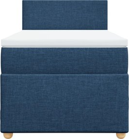 vidaXL Κρεβάτι Boxspring με Στρώμα Μπλε 80x200 εκ. Υφασμάτινο