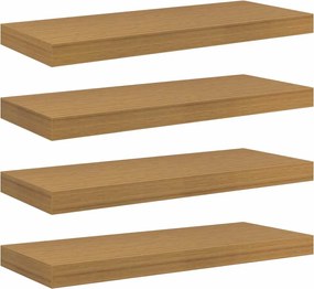 vidaXL Ράφι Τοίχου 4 pcs Μπεζ 60 x 23 x 4 εκ. Επεξεργασμένο ξύλο