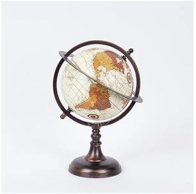 Υδρόγειος Μεταλλική Χρυσό & Μπεζ 18x16x30cm 752-19028 Estheti-752-19028-Χρυσό 752-19028