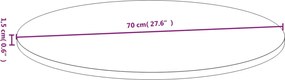 vidaXL Επιφάνεια Τραπεζιού Ø70x1,5 από Μπαμπού