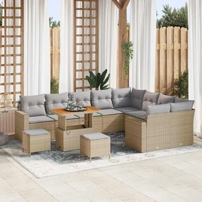 vidaXL Σετ Καναπέ Κήπου 12 pcs Μπεζ συνθετικό ρατάν