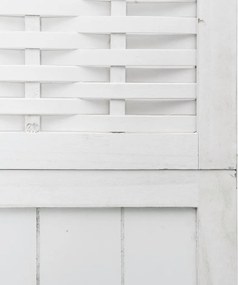vidaXL Διαχωριστικό Χώρου με 4 Πάνελ Λευκό από Μασίφ Ξύλο Παυλώνιας