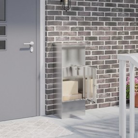 vidaXL Θυρίδα Πακέτων Μαύρο 44.5 x 29 x 110.5 εκ Ανοξείδωτο ατσάλι