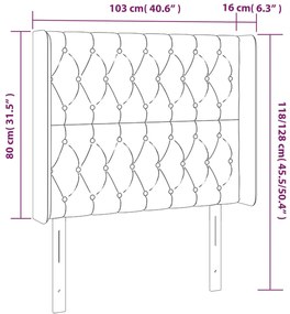 vidaXL Κεφαλάρι Κρεβατιού LED Σκούρο Πράσινο 103x16x118/128 εκ