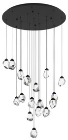 Φωτιστικό Οροφής Κρεμαστό Sindicat 390413 17 x Led 78x220cm Black-Clear Eglo
