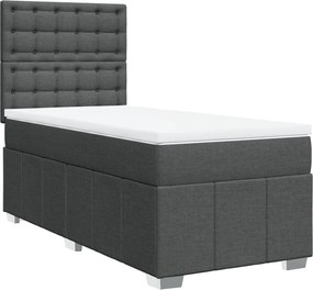 vidaXL Κρεβάτι Boxspring με Στρώμα Σκούρο Γκρι 80x200 εκ. Υφασμάτινο