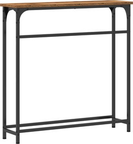 vidaXL Τραπέζι κονσόλας Παλιό ξύλο 75 x 19,5 x 75 εκ.