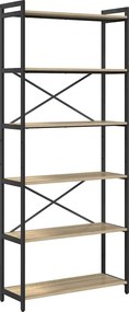 vidaXL Ράφι Βιβλίων Δρύς Sonoma 80 x 30 x 189,5 εκ Επεξεργασμένο ξύλο