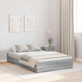 vidaXL Κρεβάτι Αποθήκευσης Γκρι Σοναμά Γκρι sonoma 120 x 190 cm