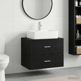 vidaXL Σετ Επίπλων Μπάνιου Μαύρη Δρυς Επεξεργασμένο Ξύλο