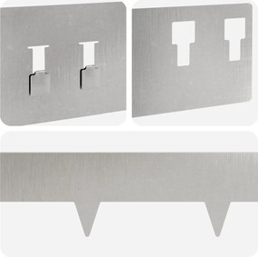 vidaXL Περίγραμμα γκαζόν 50 τμχ. 100 x 12 cm Stainless Steel Ασημί
