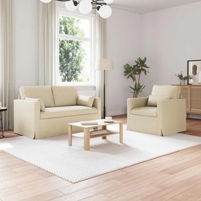 vidaXL Σετ Καναπέ 2 pcs Κρεμ 139 x 78 x 80 εκ ύφασμα