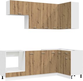 vidaXL Μονάδα κουζίνας LYON 8 pcs Artisan Δρυς Επεξεργασμένο Ξύλο