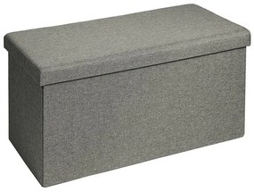 Σκαμπό-μπαούλο Greatness ύφασμα γκρι 76x38x38εκ Υλικό: FAUX LINEN - MDF - FOAM 257-000001