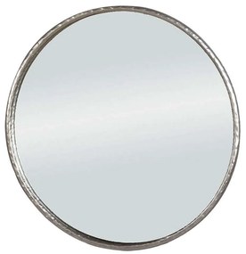 Καθρέπτης Coin 11-0346 Φ71,5x6cm Silver Metal, Glass