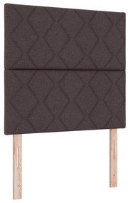 vidaXL Κρεβάτι με Στρώμα σε Σκούρο Καφέ, 90x200 εκ., Ύφασμα