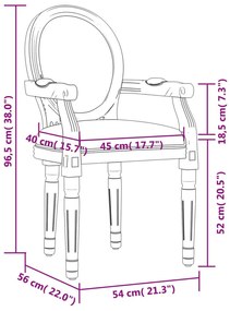 Καρέκλα Τραπεζαρίας Σκούρο Γκρι 54 x 56 x 96,5 εκ. Βελούδινη - Γκρι