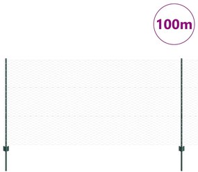 vidaXL Φράχτης με Στήλες. Πράσινο 1.2 x 100 m Ατσάλι