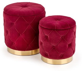 POLLY set of two stools, color: dark red DIOMMI V-CH-POLLY-PUFA-BORDOWY