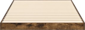 vidaXL Κρεβάτι δαπέδου Καπνιστό Δρύς 90 x 200 cm Επεξεργασμένο ξύλο