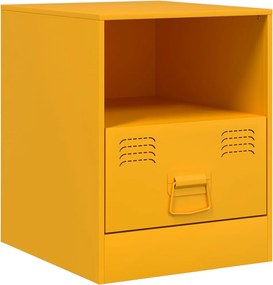 vidaXL Κομοδίνα 2 τεμ. Μουσταρδί 34,5 x 39 x 44 εκ. από Χάλυβα